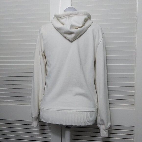 Guess Cream Full Zip Hoodie Button Ribbed Detail - Picture 8 of 13